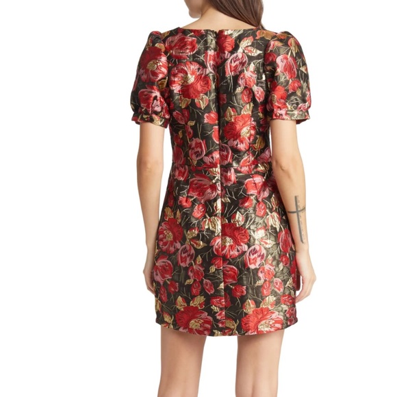 ADELYN RAE CLARIS PUFF SLEEVE JACQUARD MINI DRESS - Picture 3 of 12